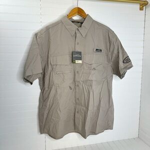 NWT Eddie Bauer Cotton Fishing Shirt XL Tan